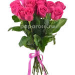 15 ярко розовых роз 50 см